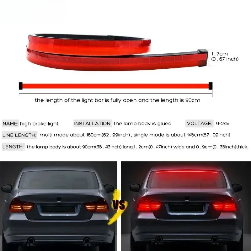 Clutch culture waterproof 35" High Mount LED Strips Brake & Turn Signal