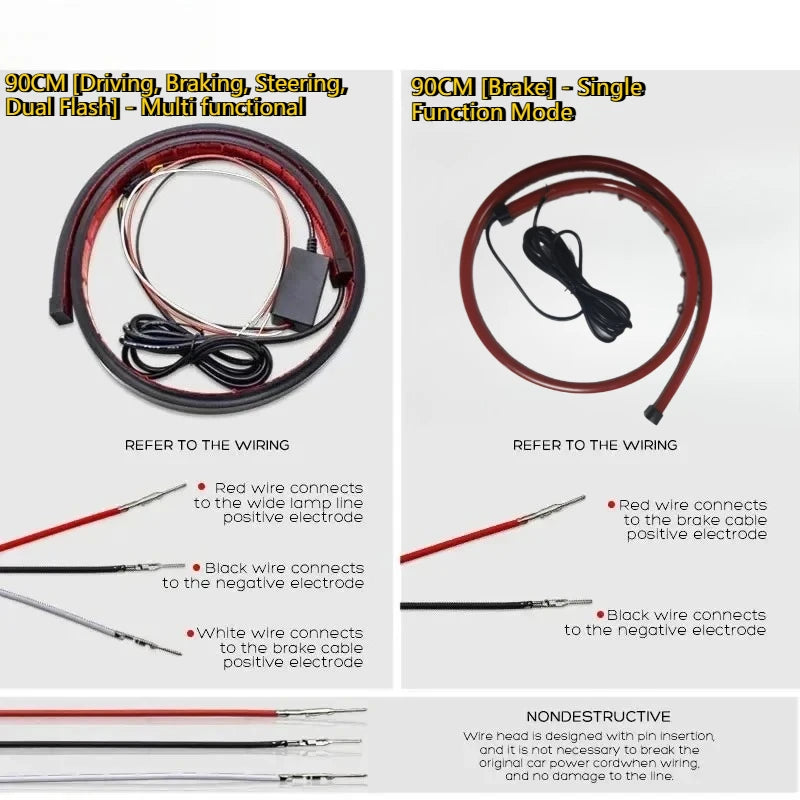 Clutch culture waterproof 35" High Mount LED Strips Brake & Turn Signal